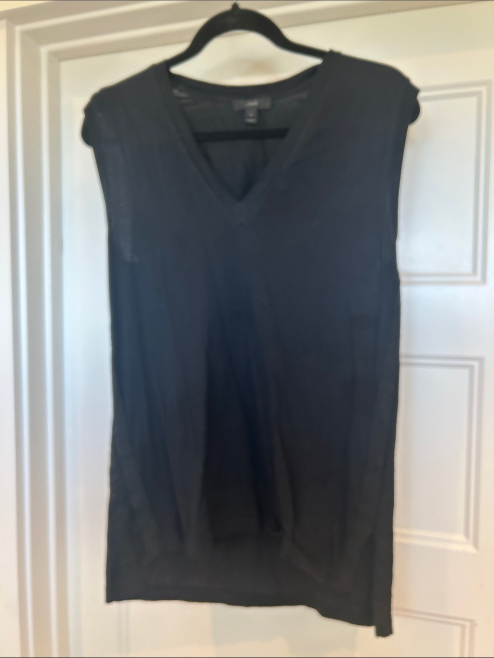 J. Crew Black V-Neck Sleeveless Tank